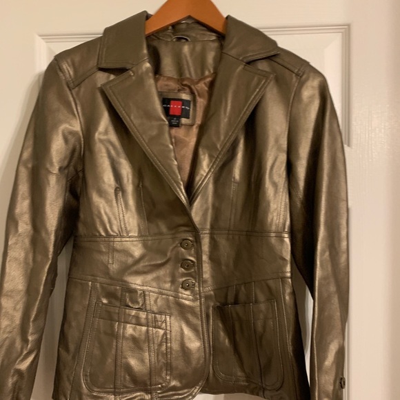 Jackets & Blazers - Gold leather jacket, size Small